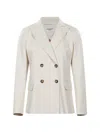 Weekend Max Mara Double-breasted Blazer In White