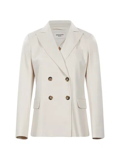 Weekend Max Mara Double-breasted Blazer In White