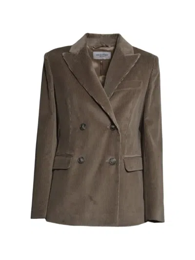 Weekend Max Mara Double-breasted Corduroy Blazer In Brown