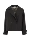 Weekend Max Mara Cropped Double-breasted Jacket In Black