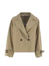 Weekend Max Mara Double-breasted Cropped Jacket In Neutral