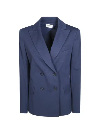 Weekend Max Mara Double-breasted Jersey Blazer In Blue