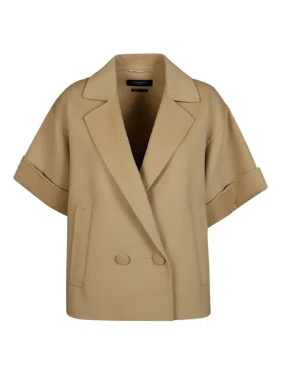 Weekend Max Mara Double-breasted Navarra Coat In Neutral