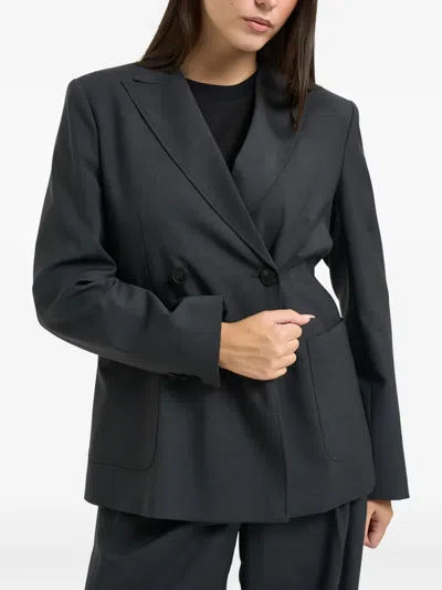 Weekend Max Mara Double-breasted Peak-lapels Blazer In Black
