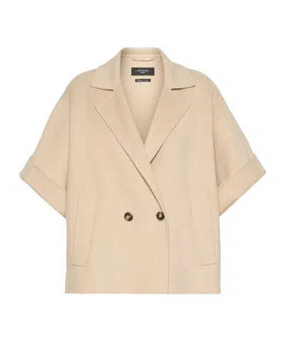 Weekend Max Mara Double-breasted Short Coat In Neutral