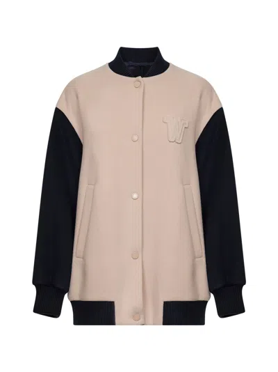 Weekend Max Mara Double-faced Wool Bomber Jacket In Pink