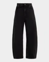 Weekend Max Mara Douglas Cropped Cotton Denim Barrel Jeans In Black