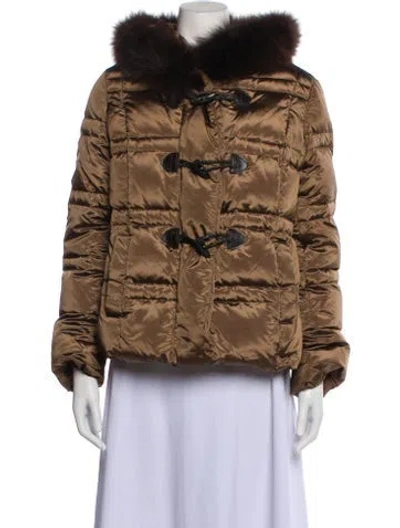 Pre-owned Weekend Max Mara Down Coat In Brown