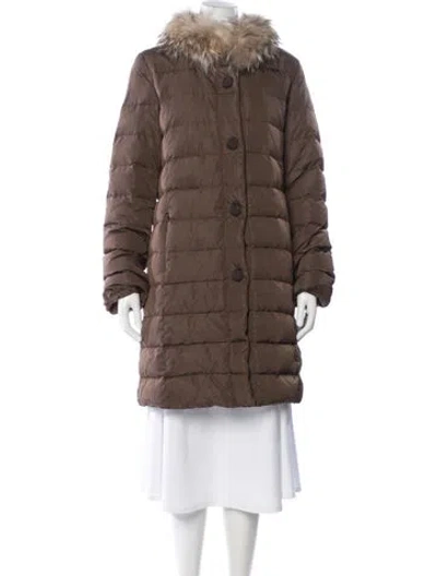 Pre-owned Weekend Max Mara Down Coat In Brown