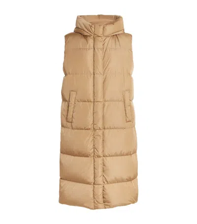 Weekend Max Mara Down-filled Water-repellent Gilet In Camel