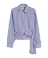 Weekend Max Mara Draped Cotton Shirt In Blue