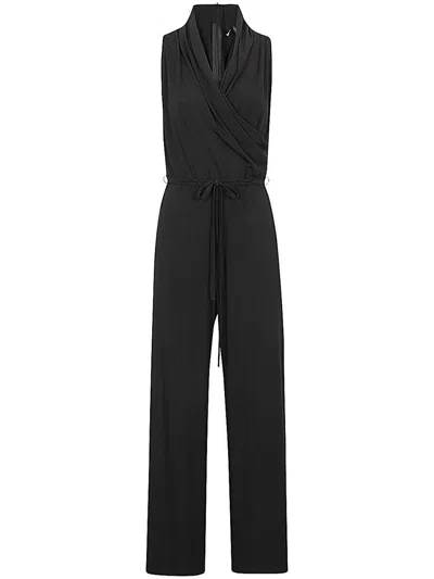 Weekend Max Mara Draped Sleeveless Jumpsuit In Black