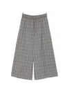 Weekend Max Mara Drawstring Check-pattern Trousers In Gray