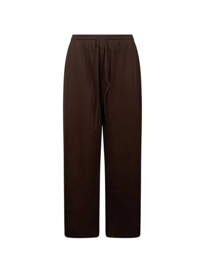 Weekend Max Mara Drawstring Straight Trousers In Brown