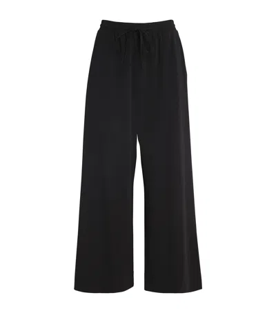 Weekend Max Mara Drawstring Wide-leg Trousers In Black