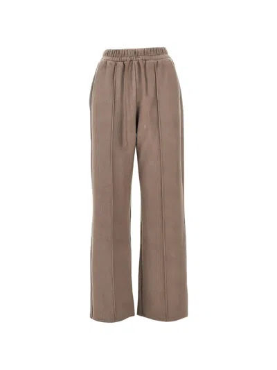 Weekend Max Mara Drawstring Wide-leg Track Pants In Brown