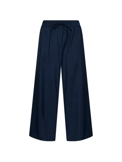 Weekend Max Mara Drawstring Wide-leg Trousers In Blue