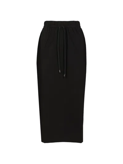 Weekend Max Mara Drawstring-waist Midi Skirt In Black