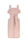 Weekend Max Mara Cotton Dress Belted Waist In Pink