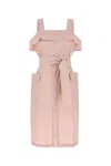Weekend Max Mara Cotton Dress Belted Waist In Pink