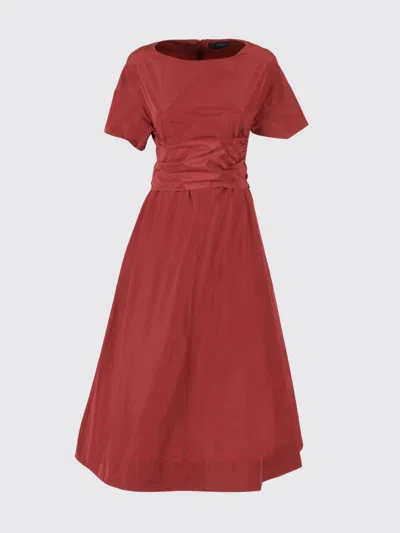 Weekend Max Mara Wkdpioppo Flared Taffeta Dress In Red