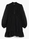 Weekend Max Mara Lace-insert Ruffled Mini Dress In Black