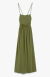 Weekend Max Mara Draped Sleeveless Dress In Green