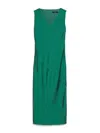 Weekend Max Mara Giubba Sleeveless Satin Midi Dress In Green