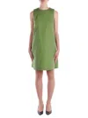 Weekend Max Mara Round Neck Sleeveless Dress In Verde Verde