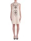 Weekend Max Mara Omens Donald Floral-embroidered Cotton-blend Mini Dress Ivory In Avorio Bianco