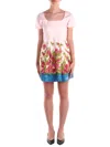 Weekend Max Mara Omens Antique Rose Ebbro Short-sleeve Linen-blend Mini Dress In Rosa Rosa