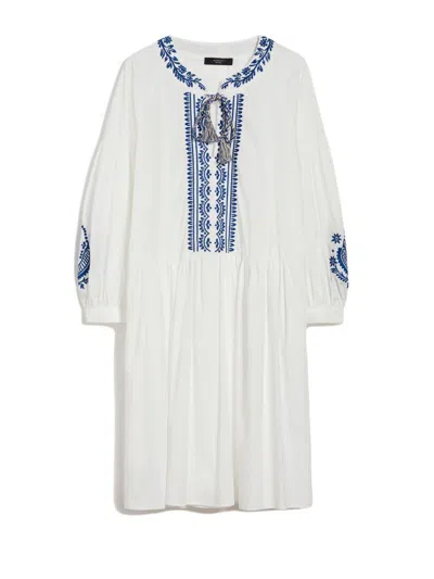 Weekend Max Mara Dirce Cotton Poplin Mini Dress In White