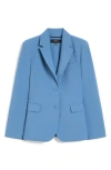 Weekend Max Mara Tailored Suit Jacket Buttoned Cuffs Flap Pockets In Blue