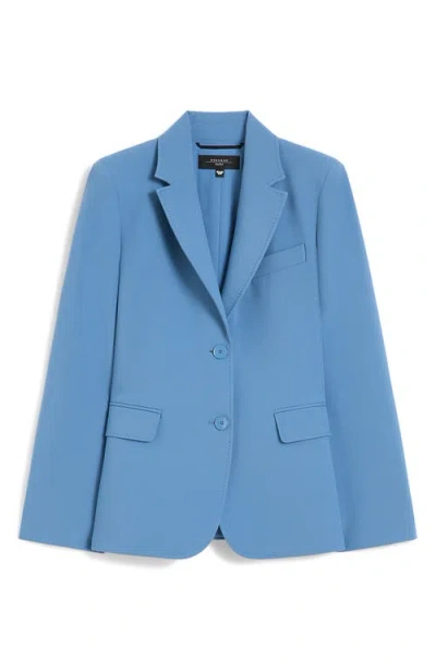Weekend Max Mara Tailored Suit Jacket Buttoned Cuffs Flap Pockets In Blue