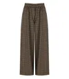 Weekend Max Mara Wool Blend Ebe Wide-leg Pant With Embroidery In Brown