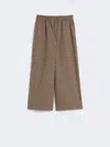 Weekend Max Mara Basketweave Wool And Cotton Trousers In Brown