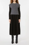 Weekend Max Mara Ebro Mixed Media Long Sleeve Sweater Maxi Dress In Gray