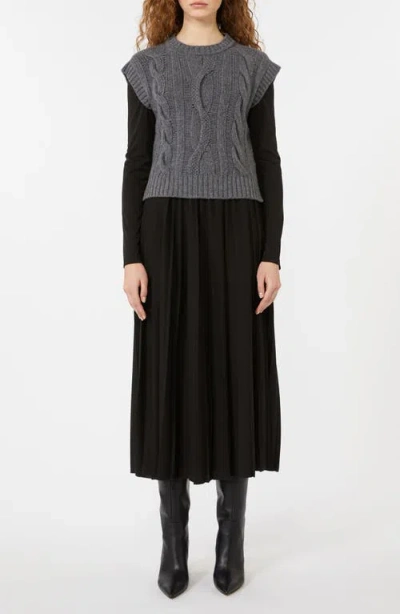 WEEKEND MAX MARA WEEKEND MAX MARA EBRO MIXED MEDIA LONG SLEEVE SWEATER MAXI DRESS