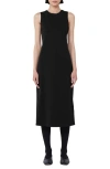 Weekend Max Mara Ecru Sleeveless Midi Dress In Black