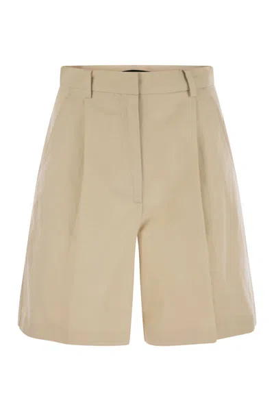 WEEKEND MAX MARA WEEKEND MAX MARA ECUBA - COTTON AND LINEN BERMUDA SHORTS