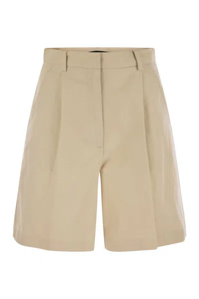 WEEKEND MAX MARA WEEKEND MAX MARA ECUBA - COTTON AND LINEN BERMUDA SHORTS