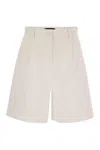 Weekend Max Mara Ecuba Cotton And Linen Bermuda Shorts In Neutral