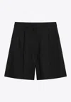 Weekend Max Mara Ecuba Bermuda Shorts In Linen-blend In Black