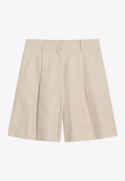 WEEKEND MAX MARA ECUBA BERMUDA SHORTS IN LINEN-BLEND