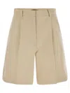 Weekend Max Mara Ecuba Cotton And Linen Bermuda Shorts In Beige