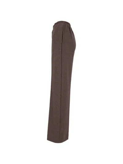 Weekend Max Mara Editta Herringbone-pattern Trousers In Brown