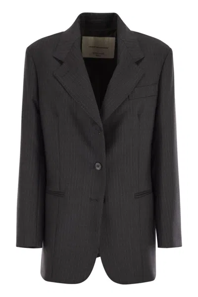 Weekend Max Mara Edmea - Wool Canvas Blazer In Black
