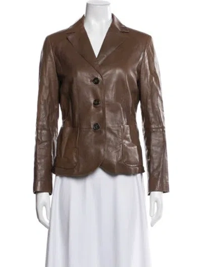 Pre-owned Weekend Max Mara Eel Skin Blazer In Brown
