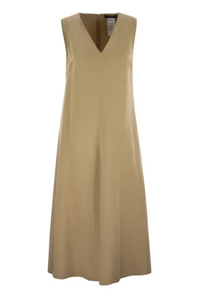 WEEKEND MAX MARA WEEKEND MAX MARA EGOISTA - VISCOSE AND LINEN CANVAS FLARED DRESS