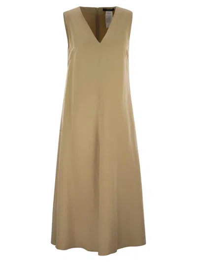 Weekend Max Mara Egoista V-neck Sleeveless Midi Dress In Green